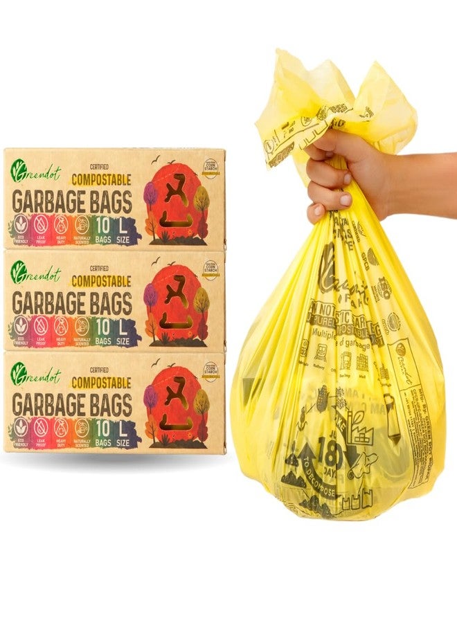 GREENDOT BIOPAK Garbage Bags For Dustbins, Large Size 30 Bags(3 Rolls), 24x32 Inches, Biodegradable & Compostable Within 180 Days, Eco-Friendly Trash Bags For Wet & Dry Waste, Leak Proof &Thick - Image 1
